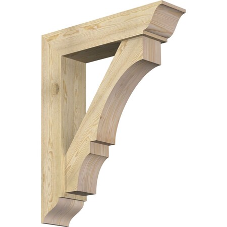 Ekena Millwork Balboa Traditional Rough Sawn Bracket w/ Offset Brace, Douglas Fir, 8"W x 34"D x 42"H BKT0806X34X42BOA01RDF